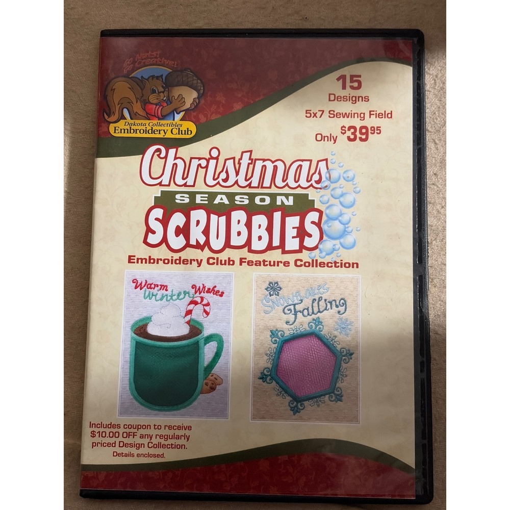 Dakota Collectibles Christmas Season Scrubbies‎ Embroidery Designs CD 15 Designs